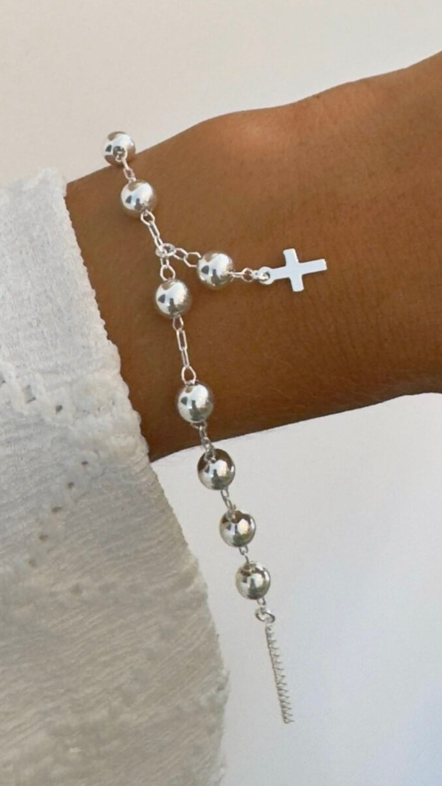 Pulseira terço em Prata 925