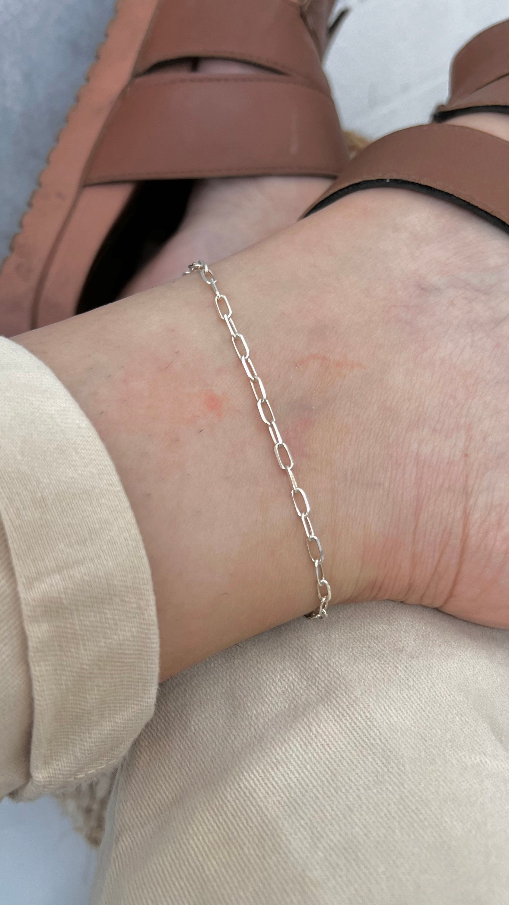 Tornozeleira de Elos Cartier em Prata 925