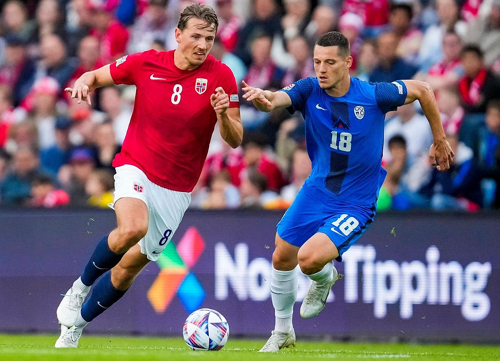 Sander Berge playing for Norway