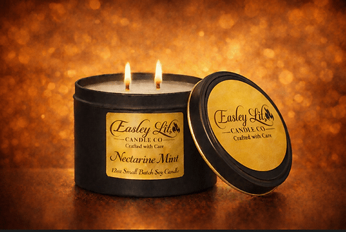 Easley Lit Candle Co Advertised Cande Nectarine Mint Large Size .gif