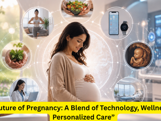 "Pregnant woman using modern digital pregnancy care technology"