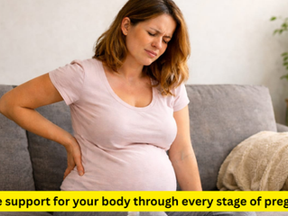 "Woman in pregnancy stage managing body changes with care and comfort"