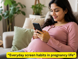 "A calm lifestyle moment for an expecting mother"