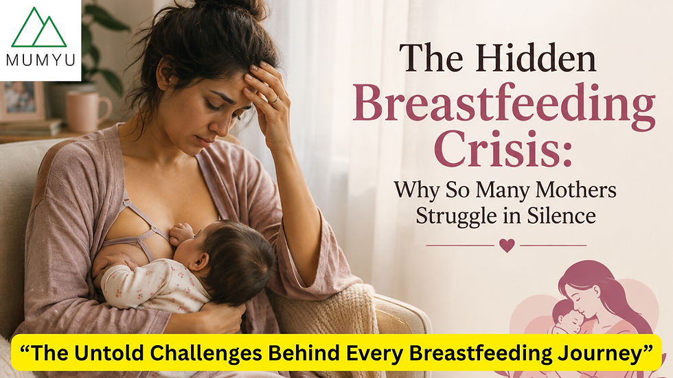 "Mother struggling emotionally while breastfeeding her baby"