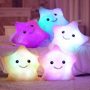 Estrella Luminosa Almohada Cojin Peluche Con Luz