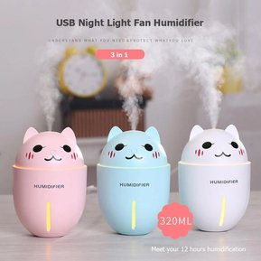 Miniatura: Humidificador De Gato 3 En 1- Ventilador Y Luz Nocturna