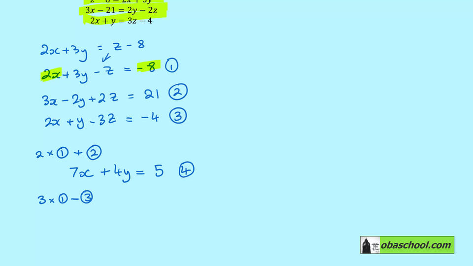 Three Unknowns Examples Further Maths GCSE Course 100% Videos & Tutor Support | OBA School