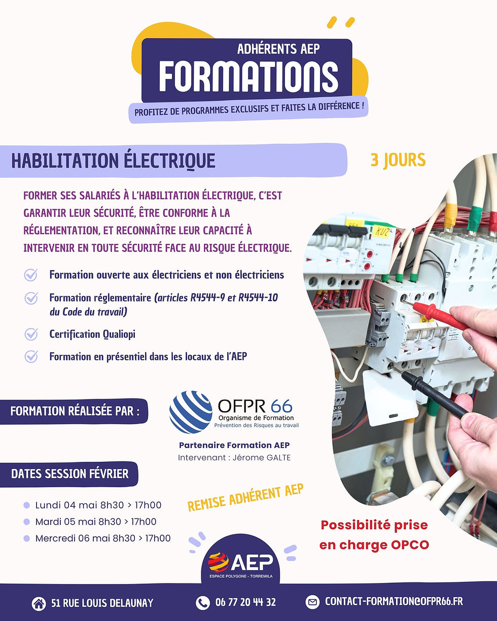 Formation AEP : Habilitation électrique Mai 2026