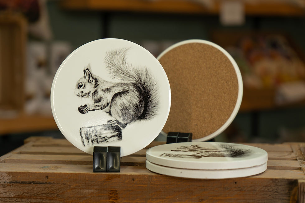 Ceramic Coaster, Squirrel