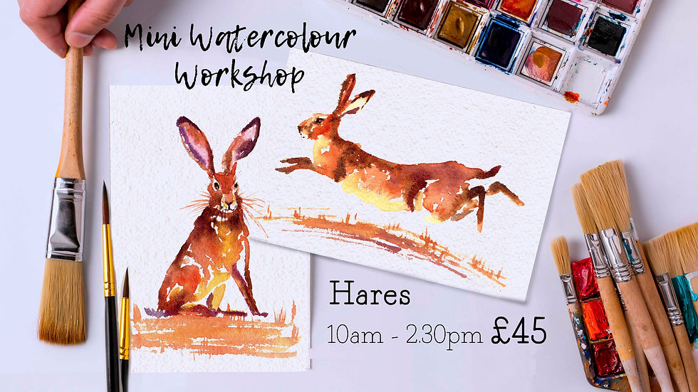 Mini Watercolour Workshop: Hares