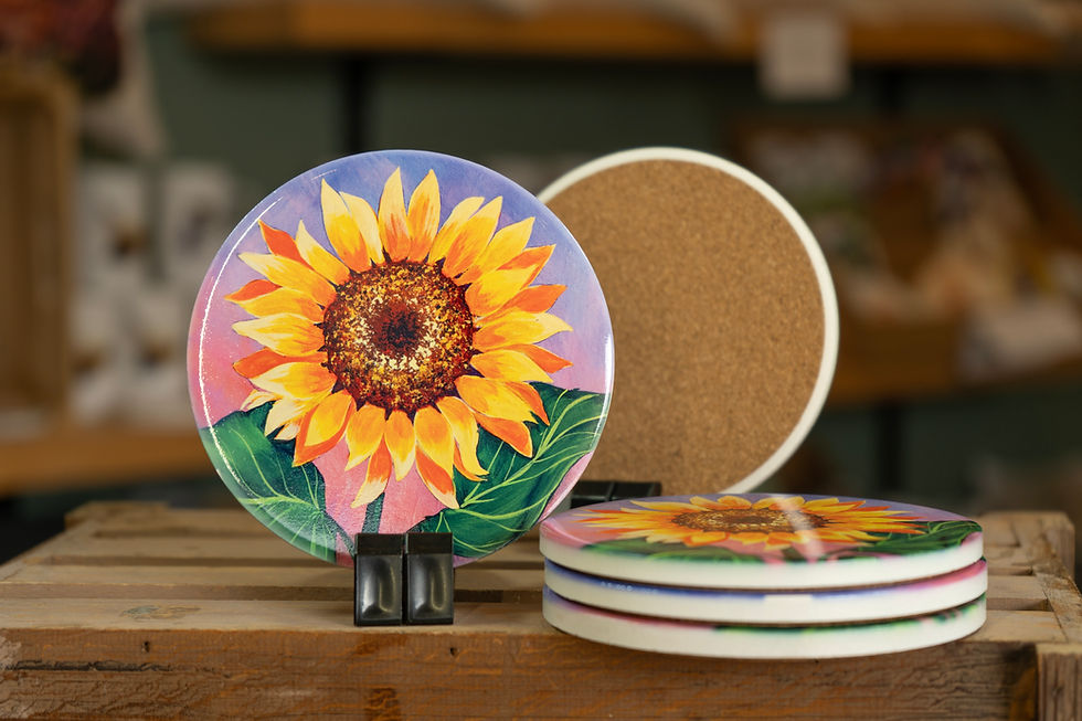 Ceramic Coaster, Sunflower