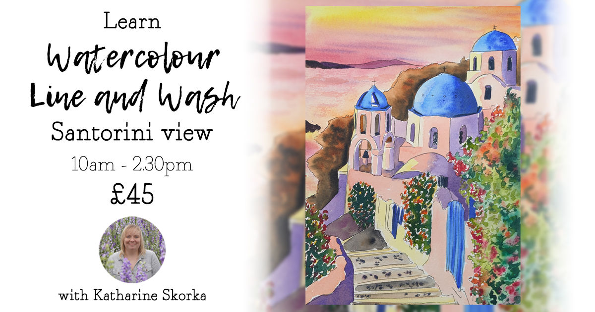 Watercolour Line and Wash Workshop: Santorini View