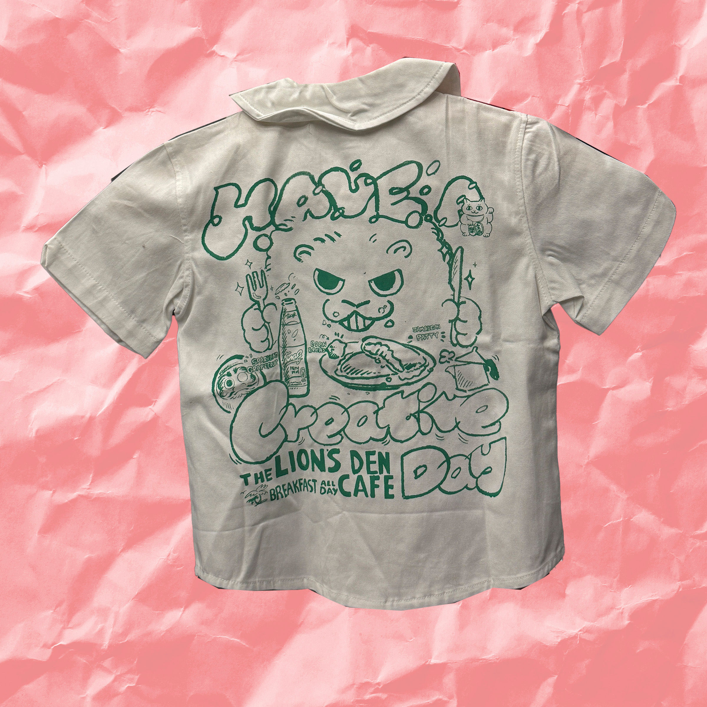 Kids Button Shirt, Back Print(Lion's Den)