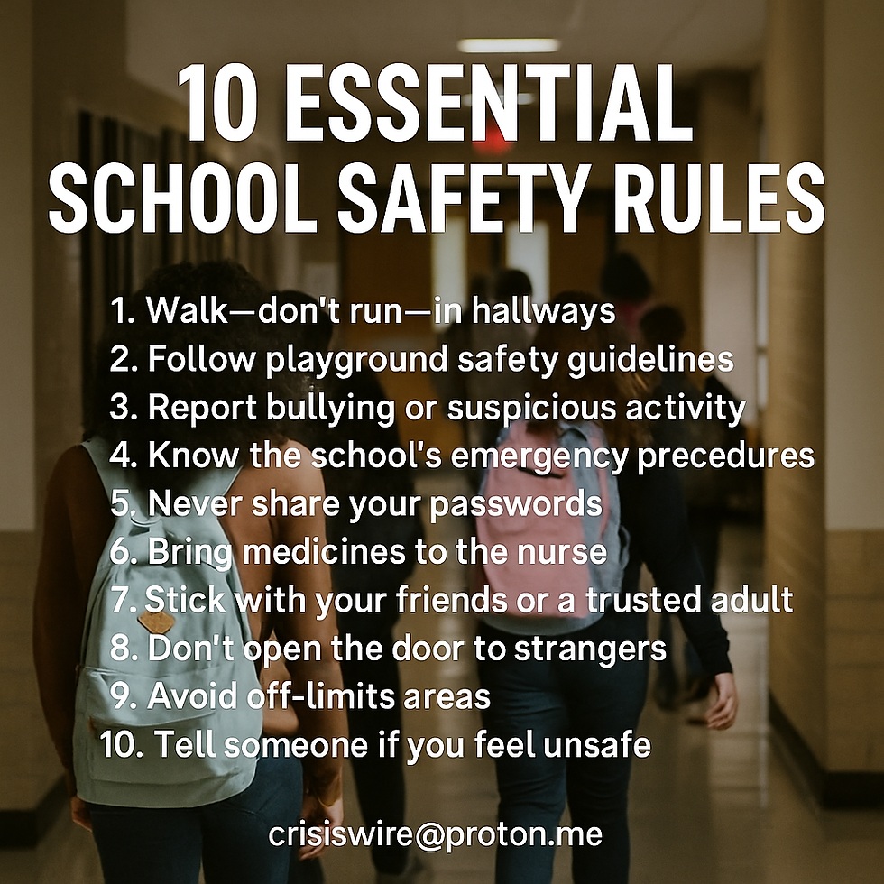 What Are the 10 Safety Rules for School?