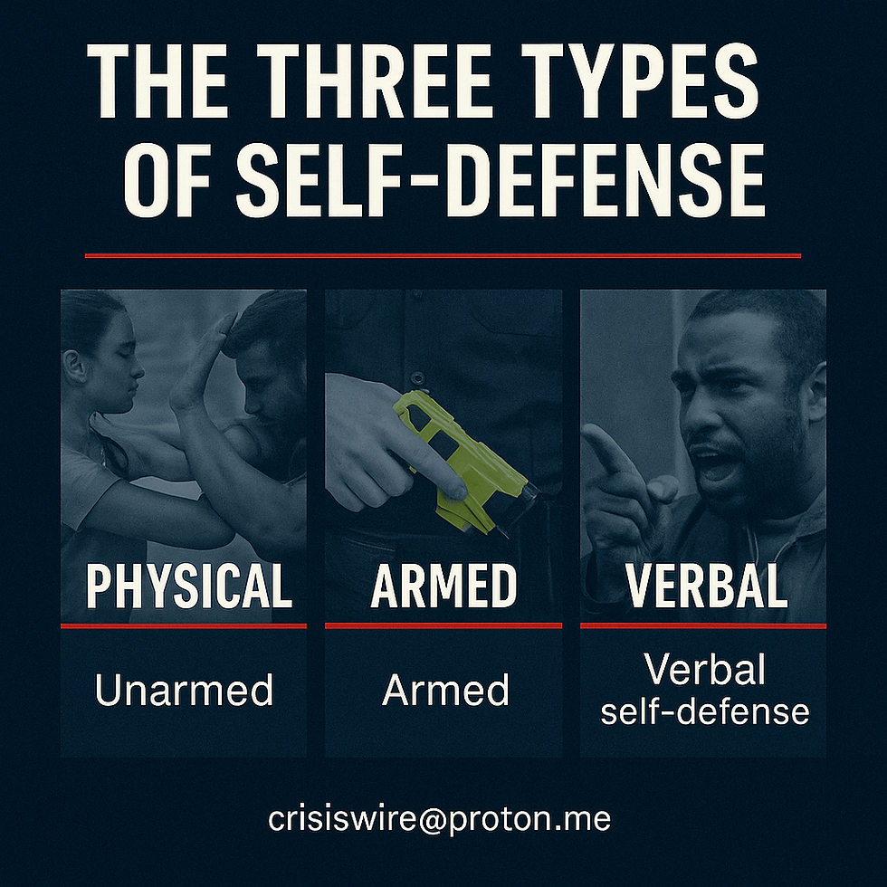 The Three Types of Self-Defense Everyone Should Understand: Physical, Armed, and Verbal Protection