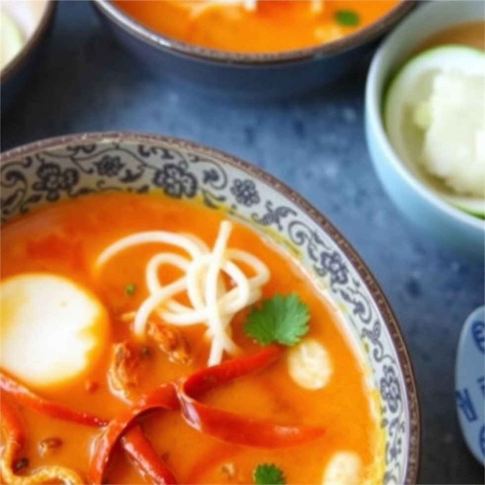 Malaysian Laksa (Spicy Coconut Noodle Soup)