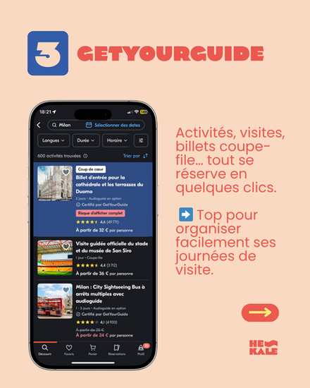 GetYourGuide : réserve tes activités en avance