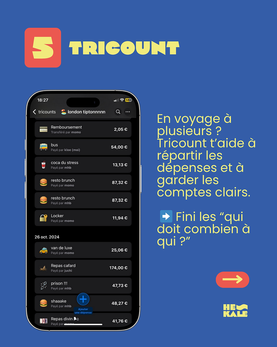 Tricount : pour gérer les dépenses à plusieurs