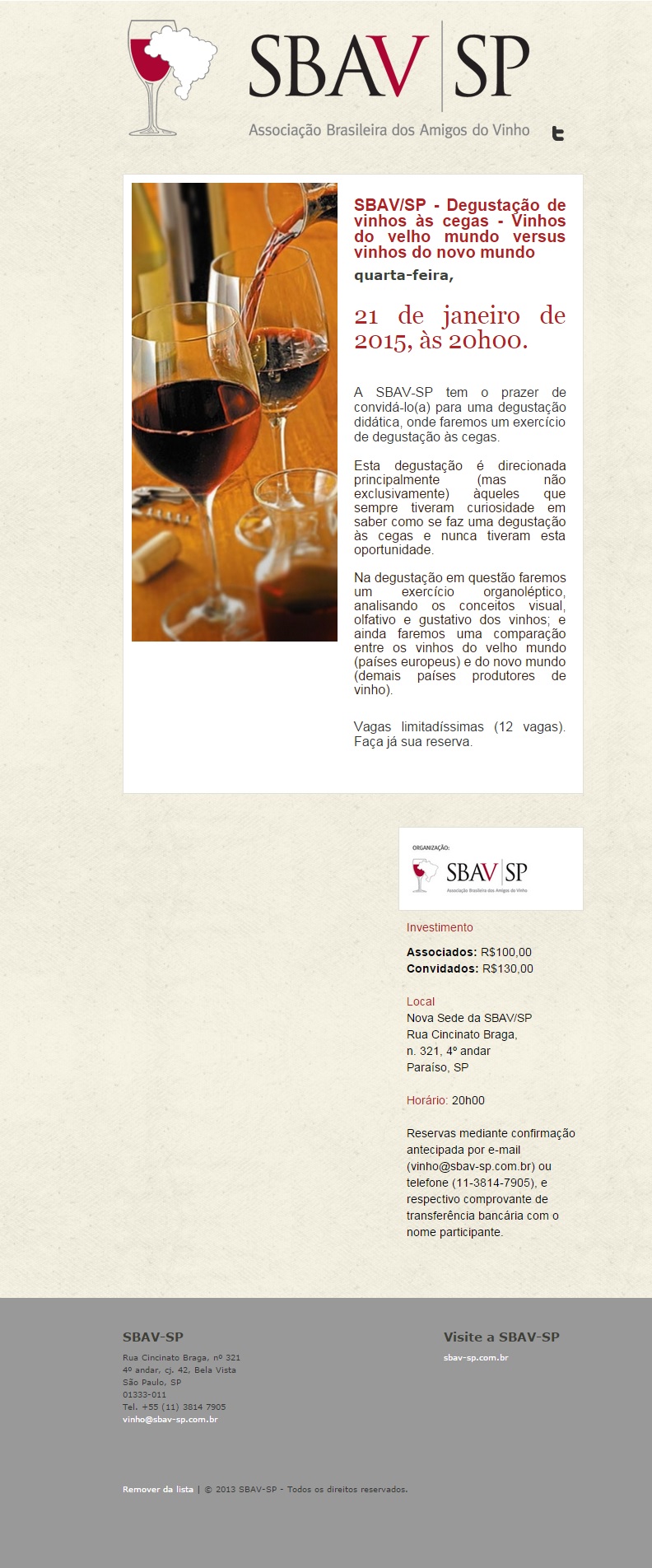 Degustação de vinho às cegas