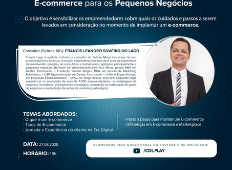 Sindicomércio em parceria com a Fecomércio e SEBRAE MG realizam live sobre E-Commerce para Pequenos