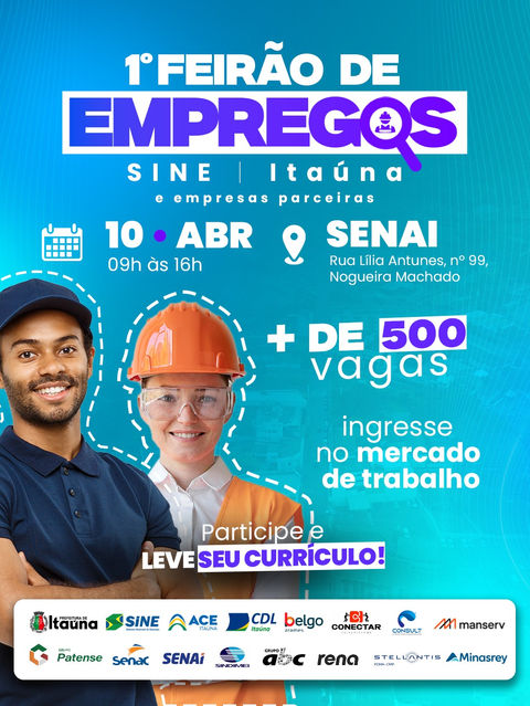 Itaúna terá 1º Feirão de Empregos com mais de 500 vagas disponíveis