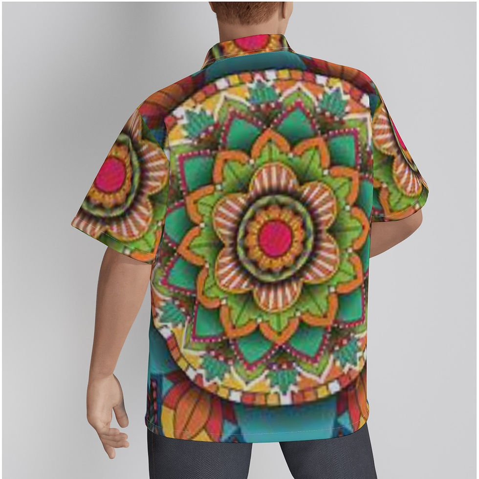 Thumbnail: All-Over Print Men's Hawaiian Shirt With Button Closure