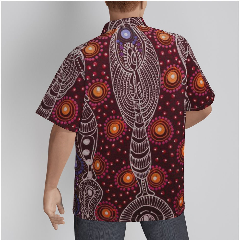 Thumbnail: All-Over Print Men's Hawaiian Shirt With Button Closure