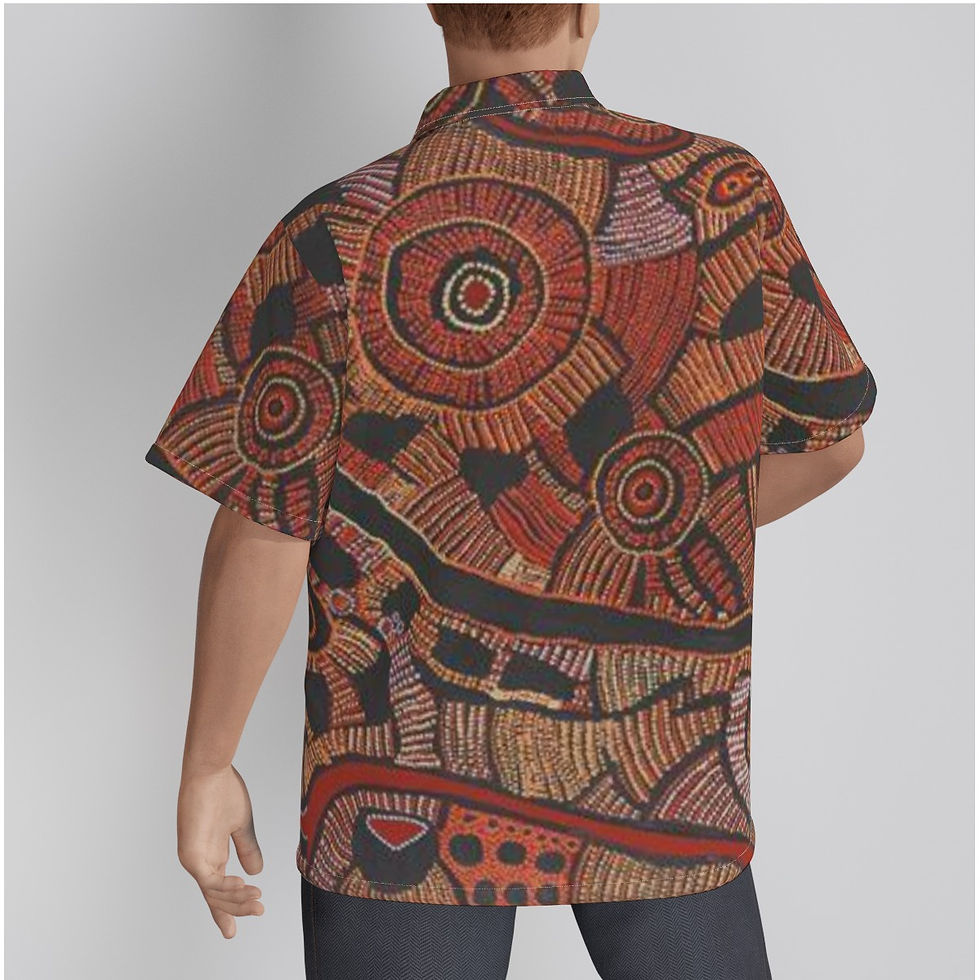 Thumbnail: All-Over Print Men's Hawaiian Shirt With Button Closure