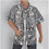 Thumbnail: All-Over Print Men's Hawaiian Shirt With Button Closure