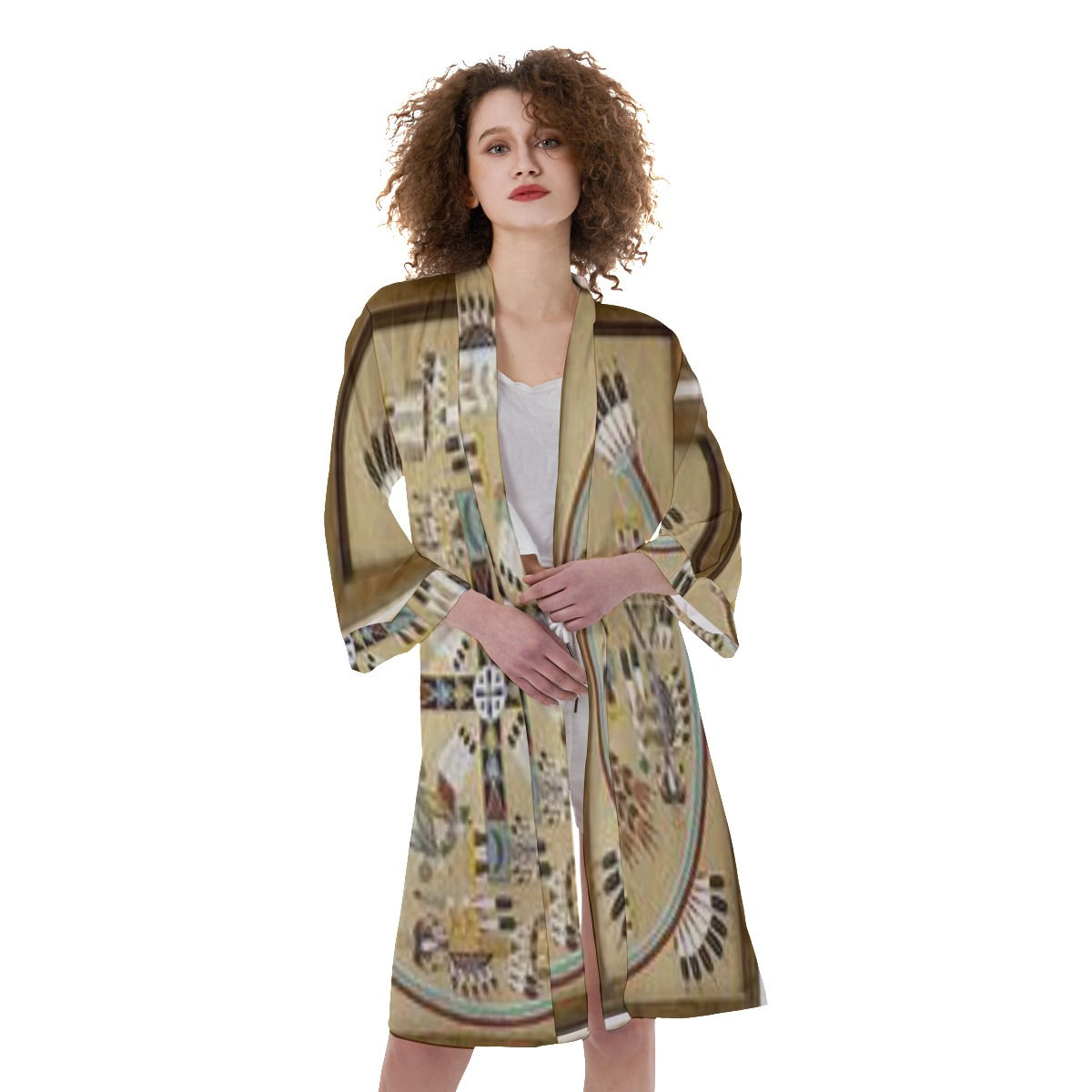 All-Over Print Women's Satin Kimono Robe
