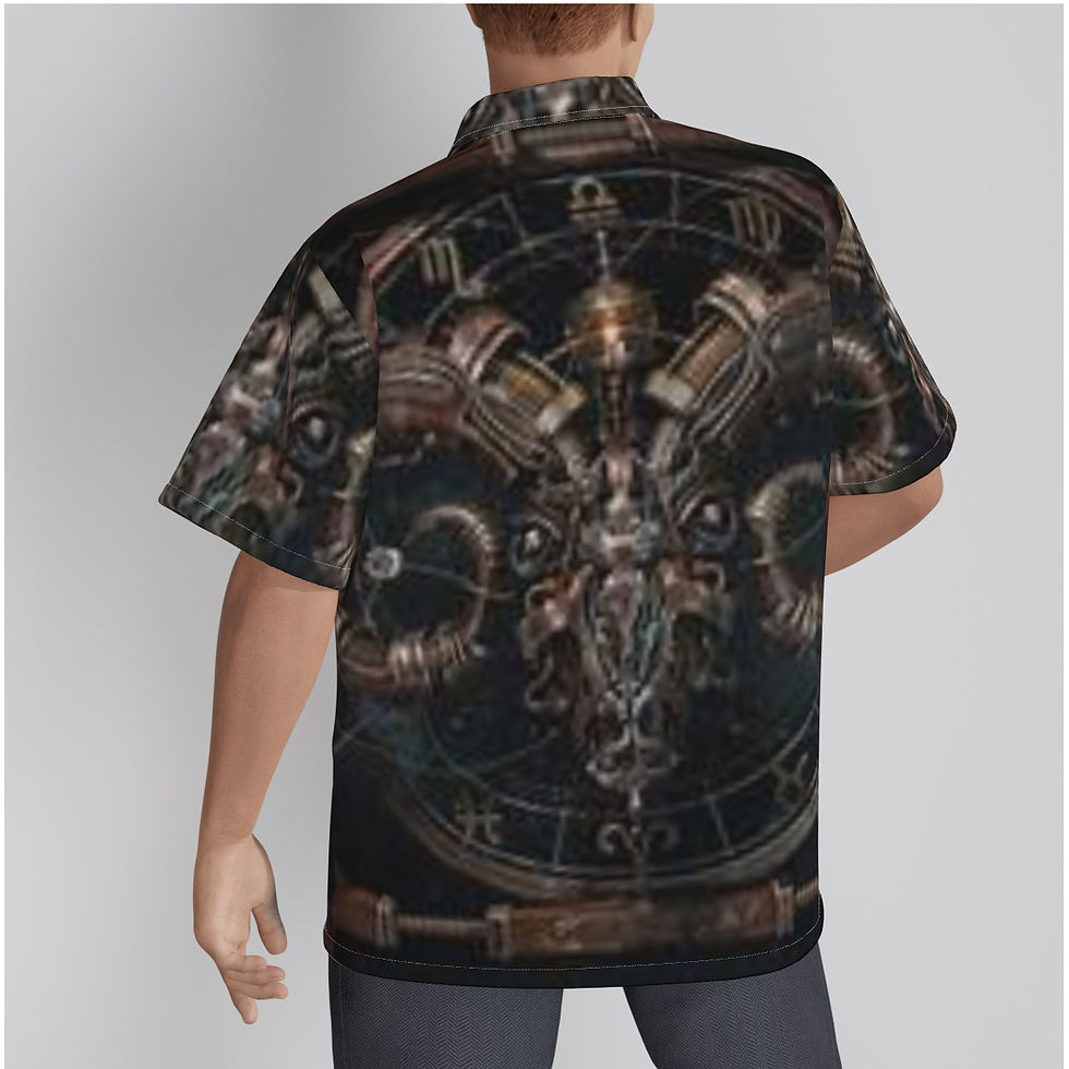 Thumbnail: All-Over Print Men's Hawaiian Shirt With Button Closure