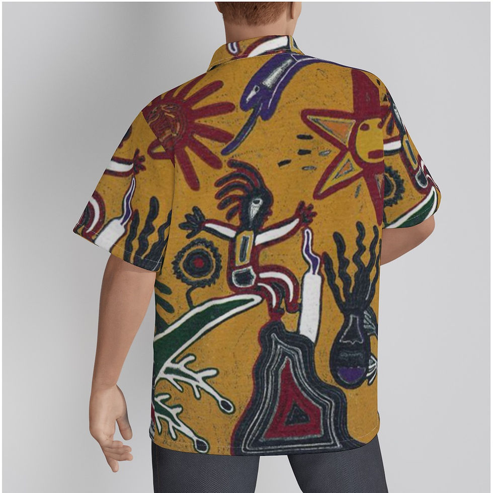 Thumbnail: All-Over Print Men's Hawaiian Shirt With Button Closure