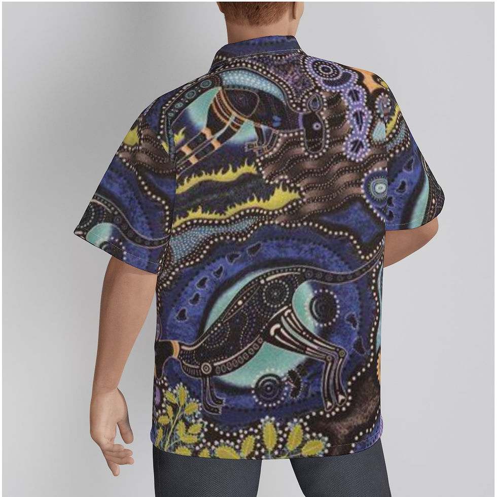 Thumbnail: All-Over Print Men's Hawaiian Shirt With Button Closure