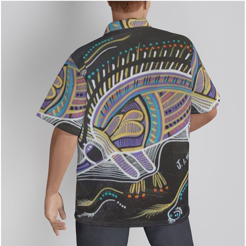 Thumbnail: All-Over Print Men's Hawaiian Shirt With Button Closure