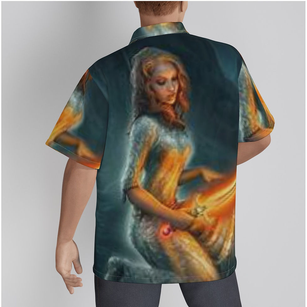 Thumbnail: All-Over Print Men's Hawaiian Shirt With Button Closure