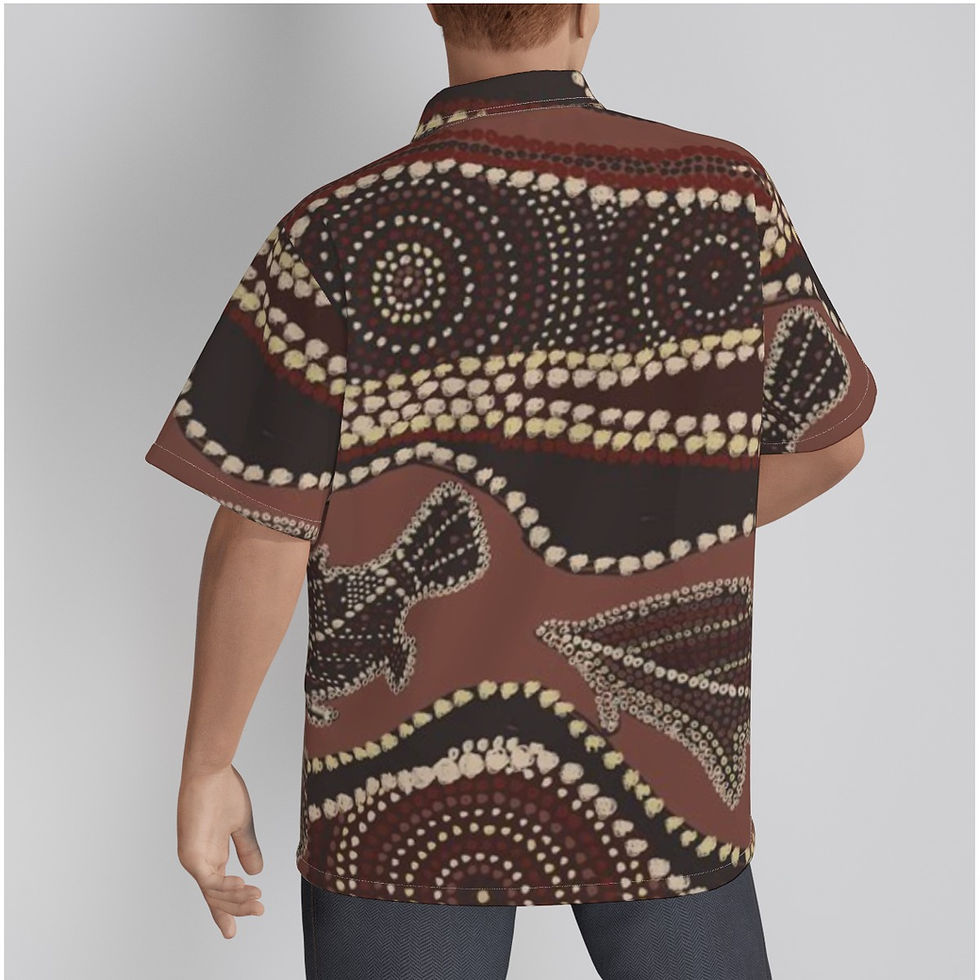 Thumbnail: All-Over Print Men's Hawaiian Shirt With Button Closure
