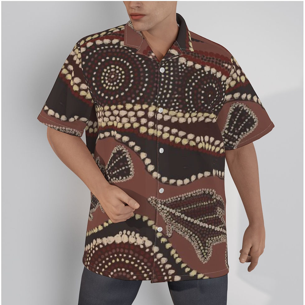 Thumbnail: All-Over Print Men's Hawaiian Shirt With Button Closure