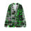 Thumbnail: All-Over Print Unisex V-neck Knitted Fleece Cardigan With Button Closure