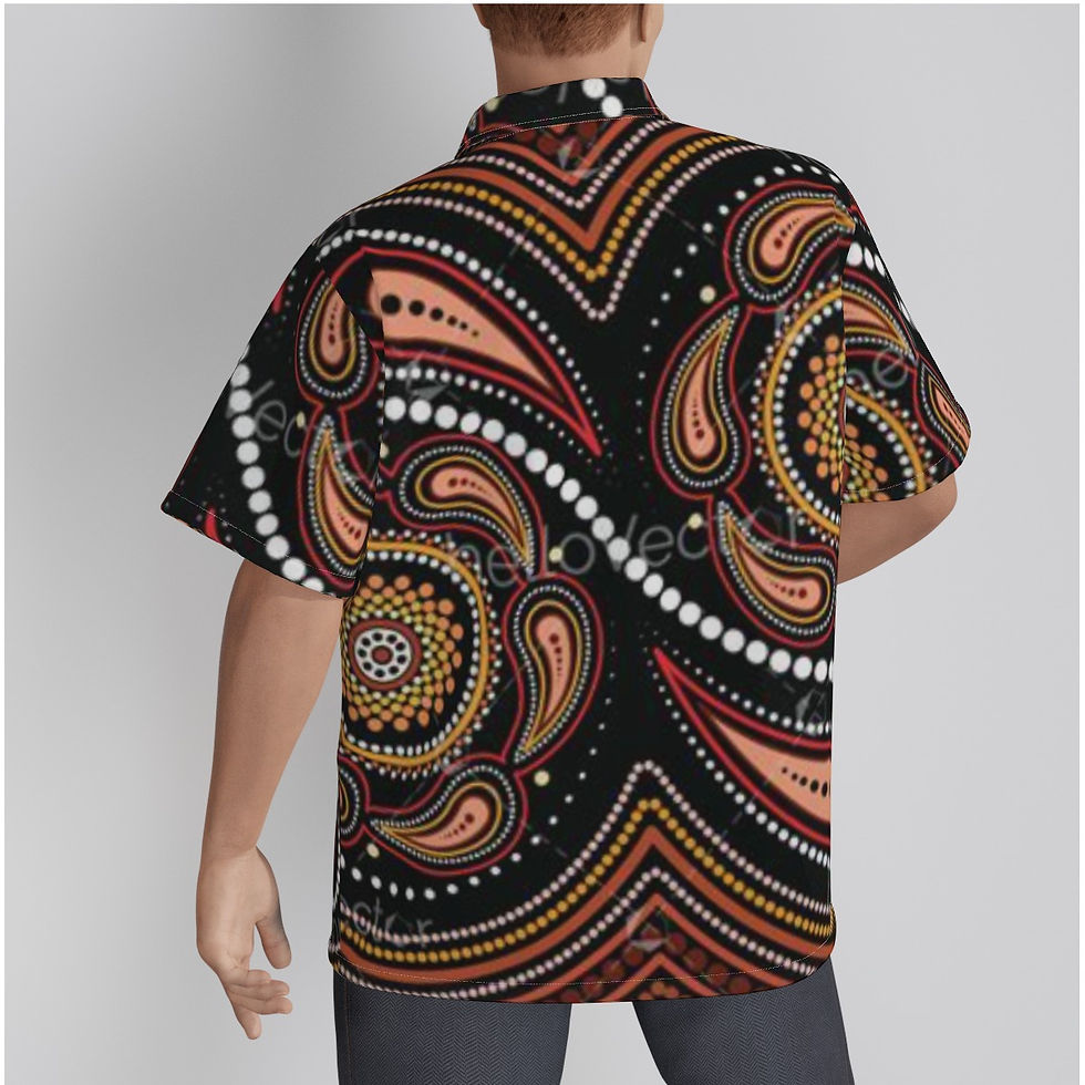 Thumbnail: All-Over Print Men's Hawaiian Shirt With Button Closure