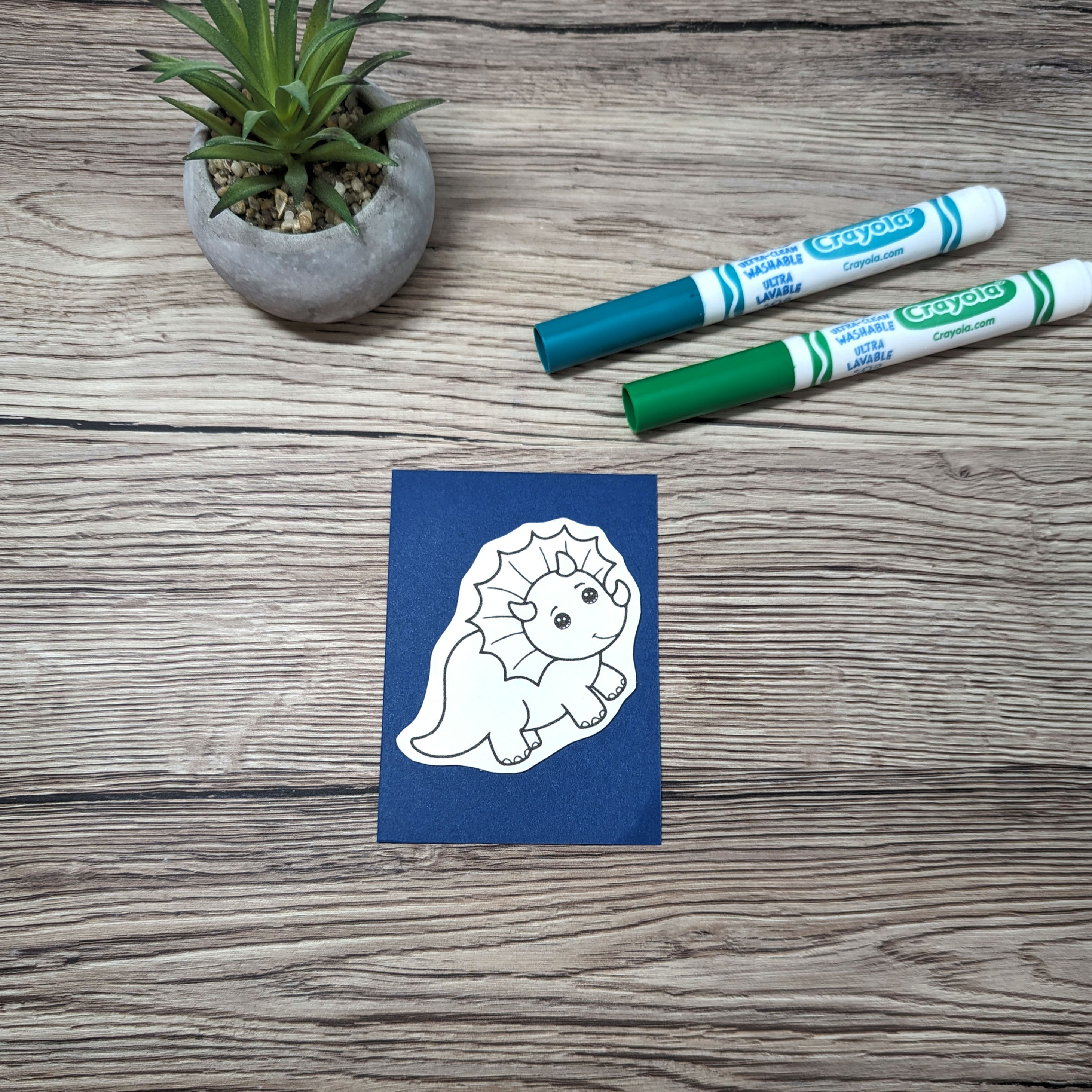 Aimant à colorier tricératops (dinosaure)