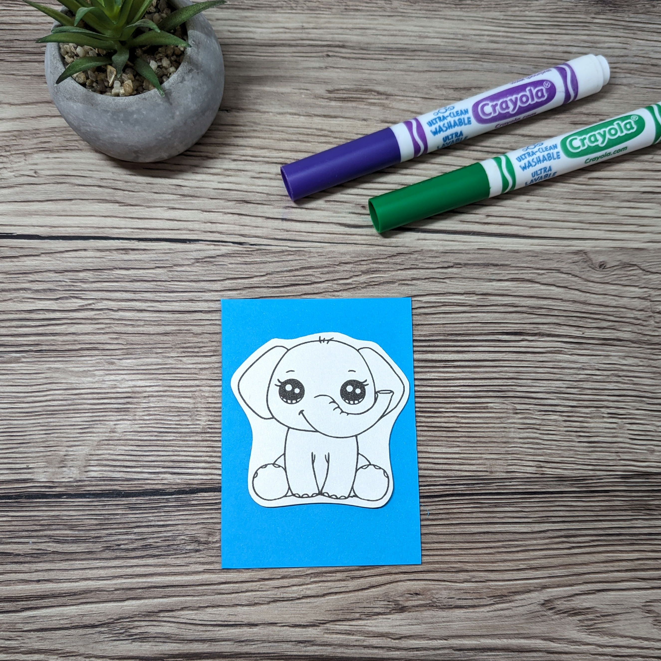 Aimant à colorier éléphant