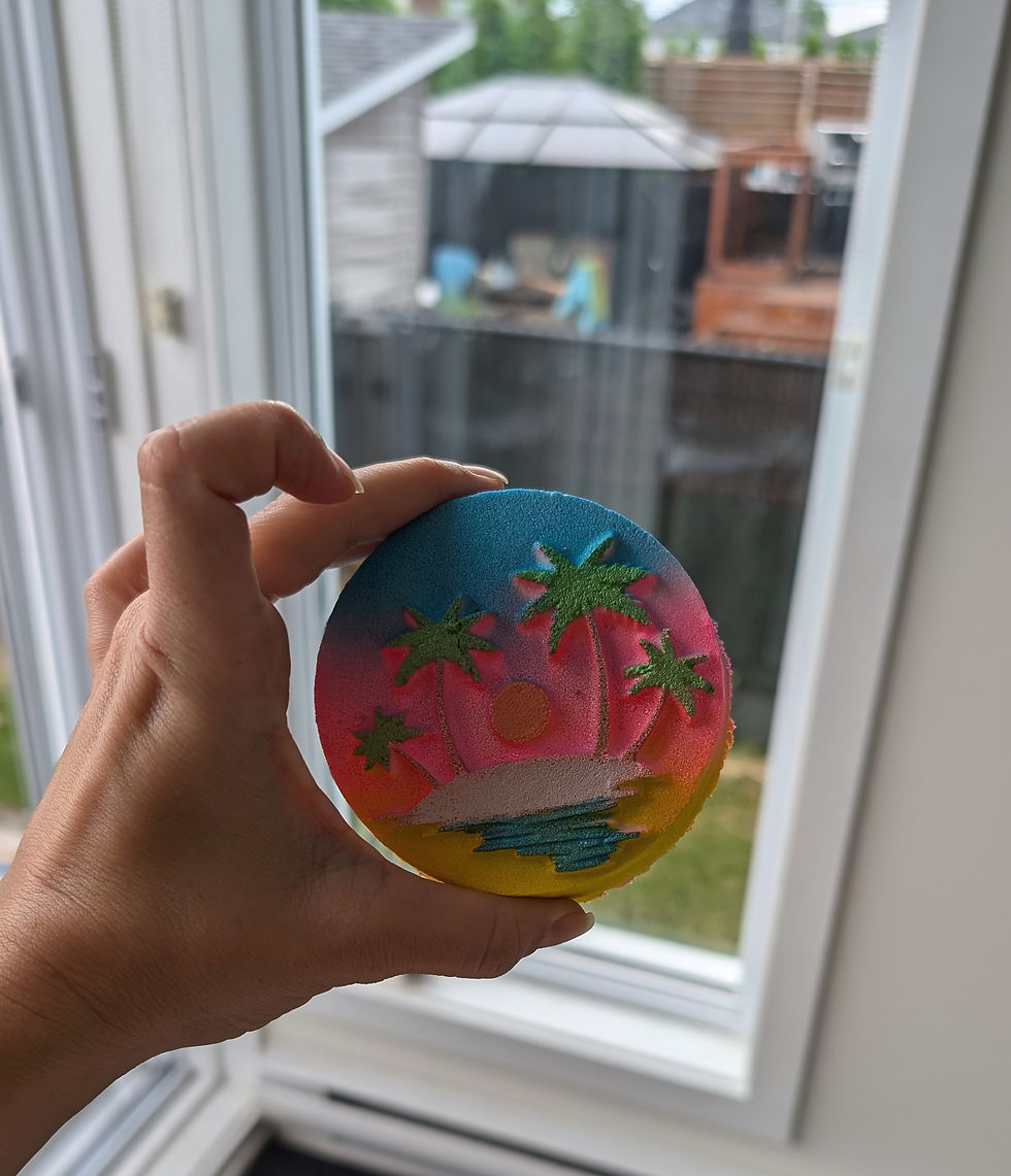 Thumbnail: Bombe de bain géante paysage de plage rétro