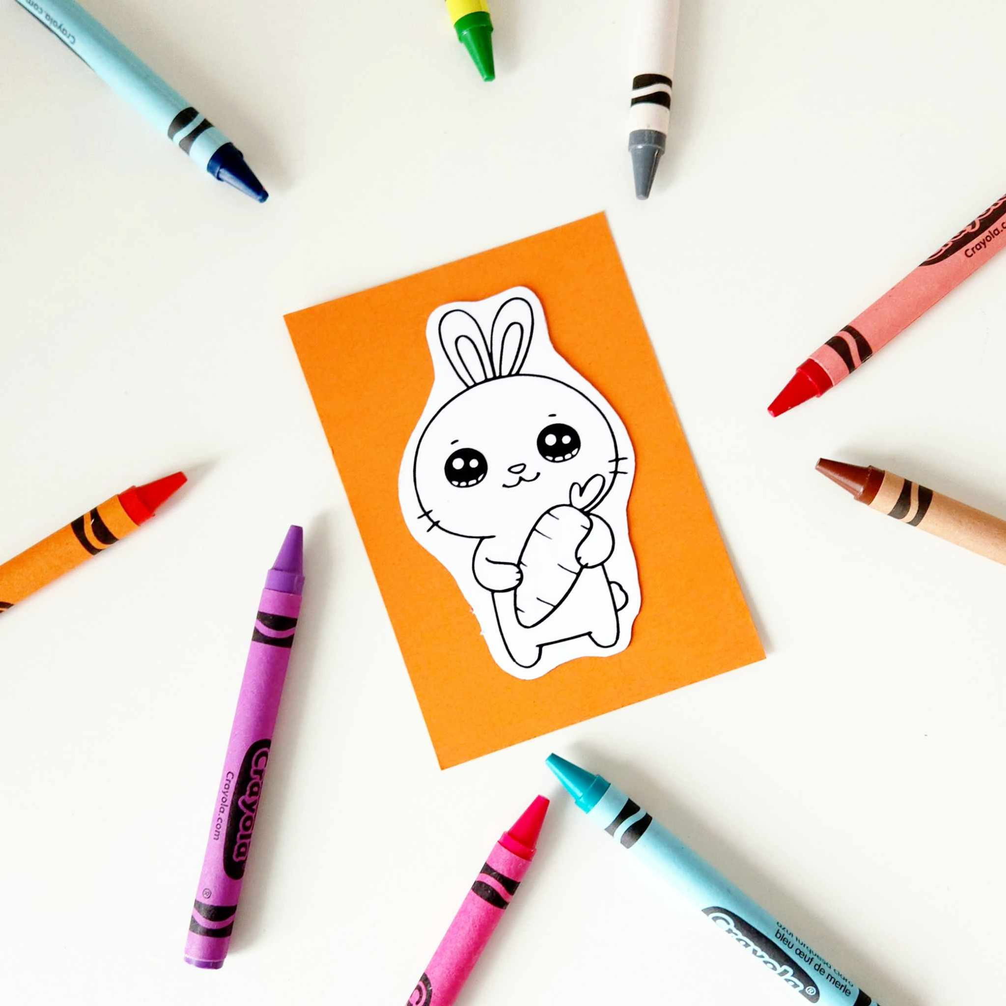 Aimant à colorier lapin carotte