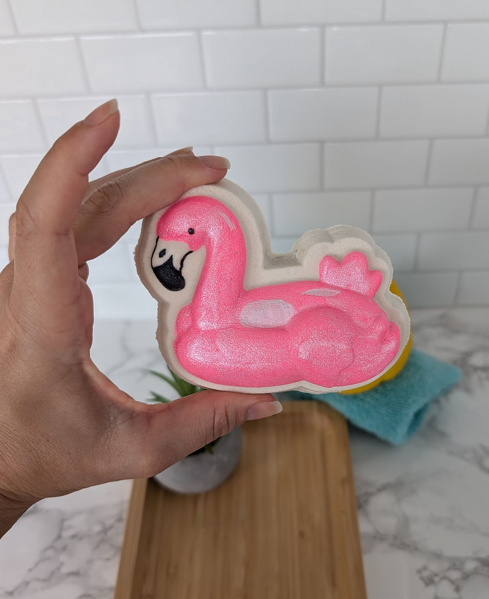 Miniature : Bombe de bain bouée Flammant rose