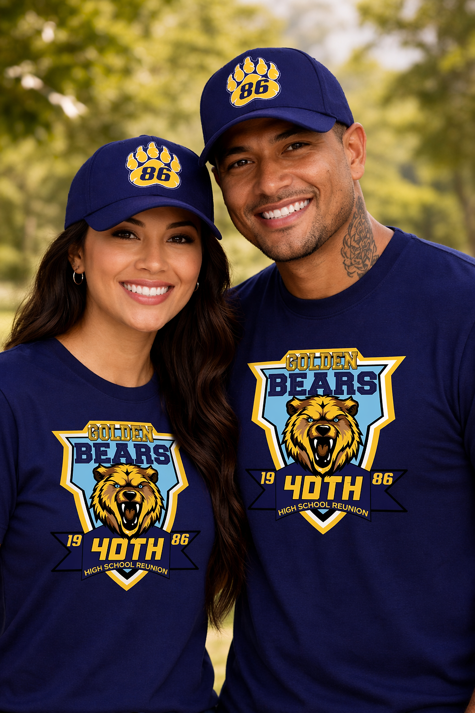 Thumbnail: Couples Bundle - East High Reunion Collection - T-shirt & Hat (2): Blue