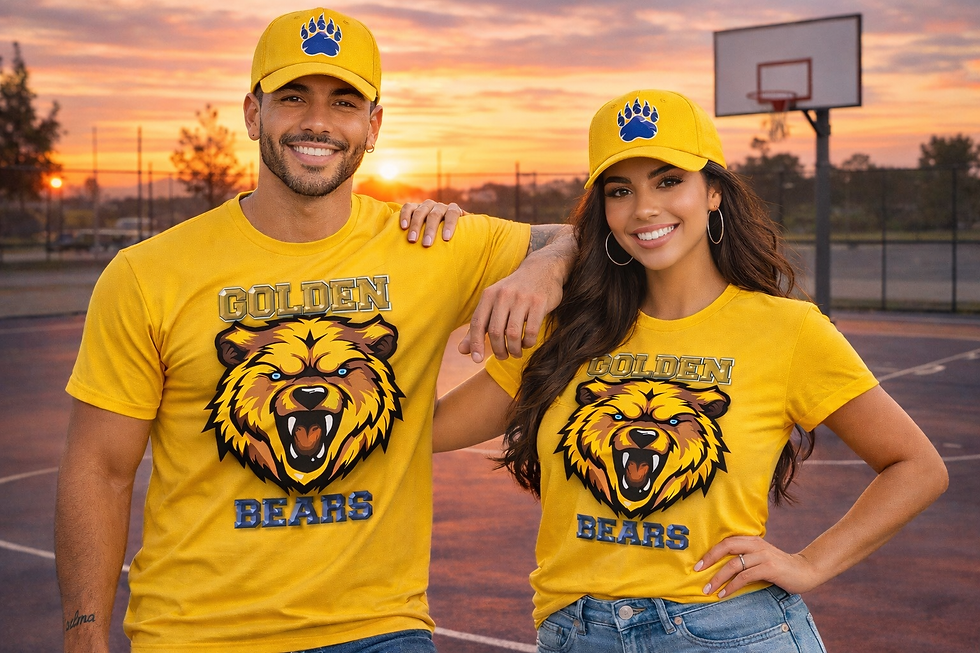 Thumbnail: Couples Bundle - East High Classic Collection - T-shirt & Hat (2): Yellow