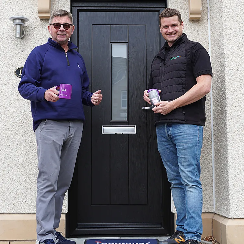 Gav from Rockdoor and Ally from Gap Visiting the Rockdoor Installation