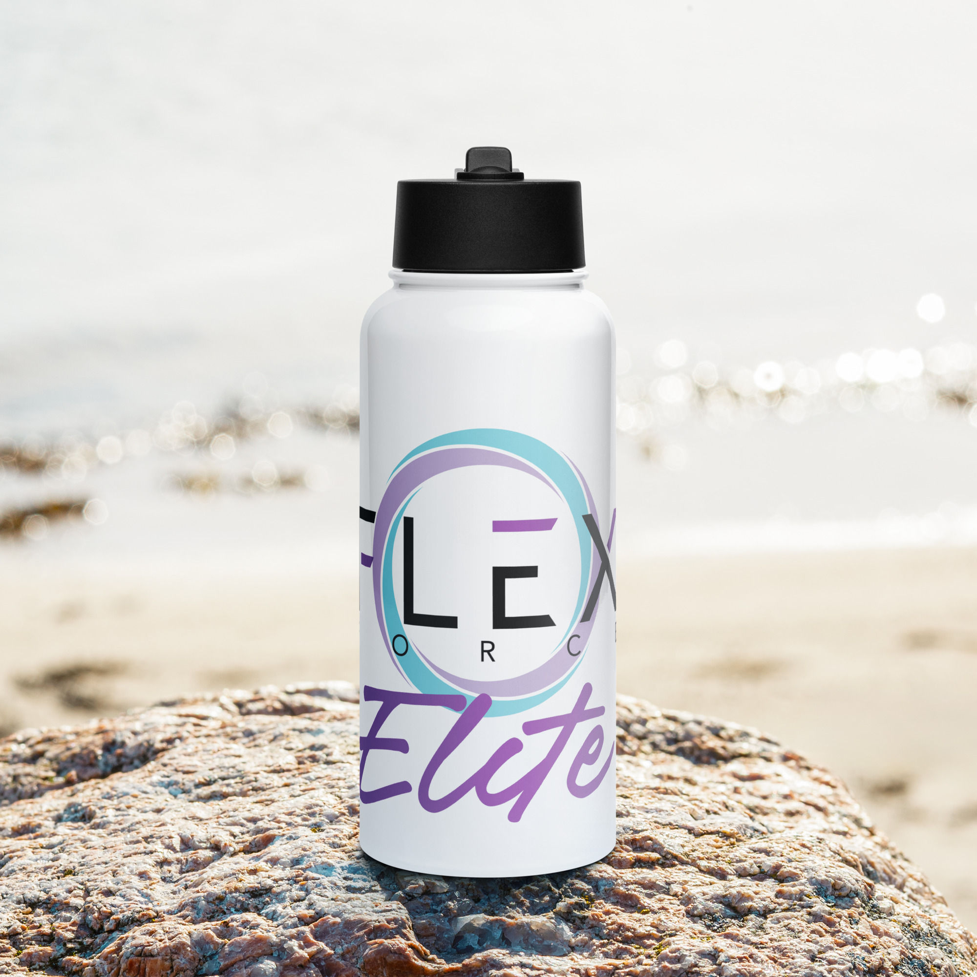 Elite-Stainless steel water bottle with a straw lid