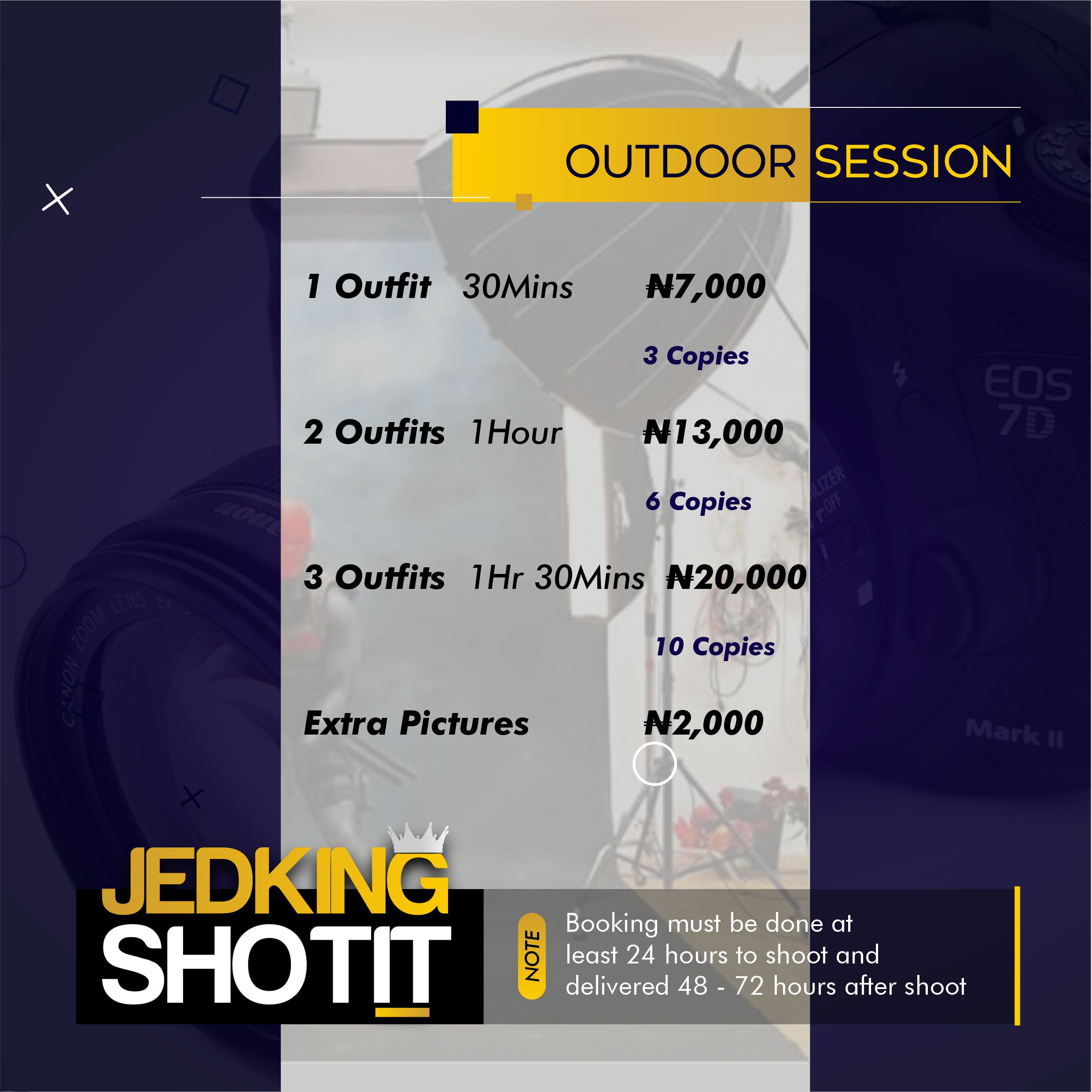 Outdoor price list