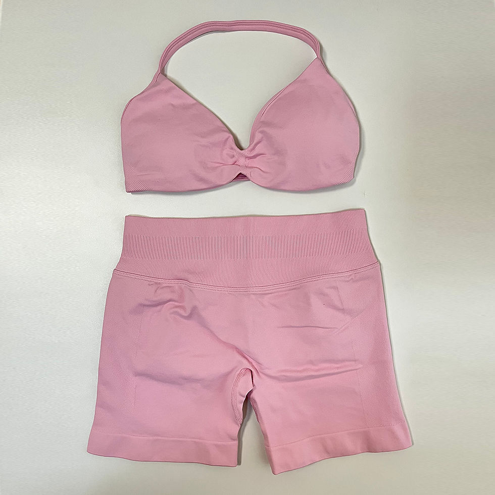 Miniatura: 2 Piece Yoga Set Women Seamless Gym Set Strappy Halter Yoga Bra and Scrunch Bum 